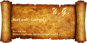 Watzek Gergő névjegykártya