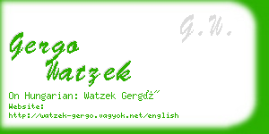 gergo watzek business card